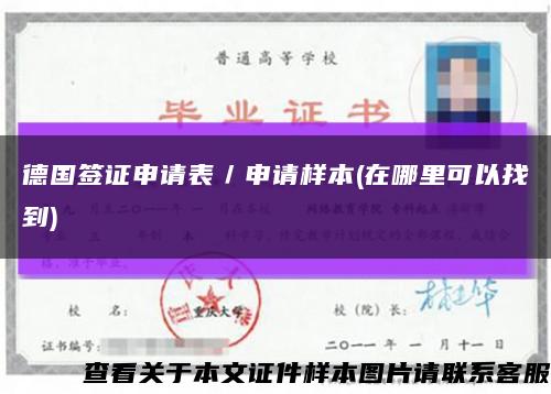 德國簽證申請表／申請樣本(在哪里可以找到)縮略圖