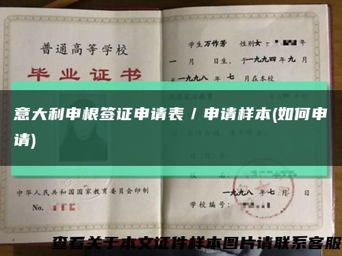 意大利申根簽證申請表／申請樣本(如何申請)縮略圖