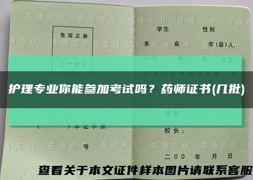 護理專業你能參加考試嗎？藥師證書(幾批)縮略圖
