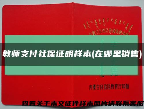 教師支付社保證明樣本(在哪里銷售)縮略圖
