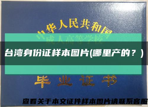 臺灣身份證樣本圖片(哪里產的？)縮略圖