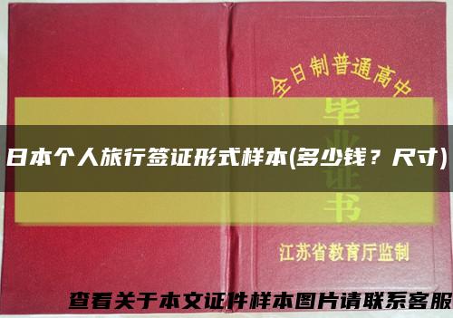 日本個人旅行簽證形式樣本(多少錢？尺寸)縮略圖