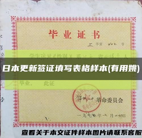 日本更新簽證填寫表格樣本(有用姚)縮略圖