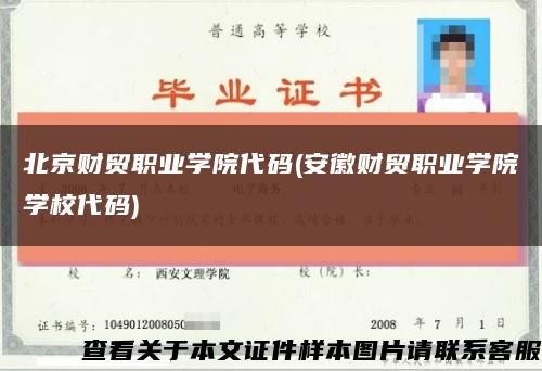 北京財貿職業學院代碼(安徽財貿職業學院學校代碼)縮略圖