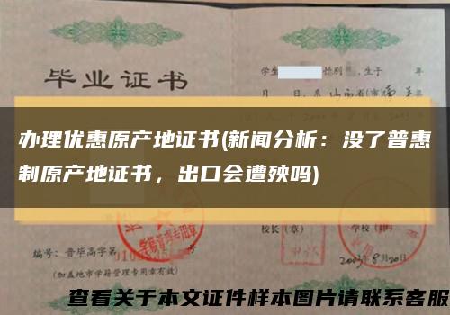 辦理優惠原產地證書(新聞分析：沒了普惠制原產地證書，出口會遭殃嗎)縮略圖