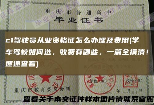 c1駕駛員從業資格證怎么辦理及費用(學車駕校如何選，收費有哪些，一篇全摸清！速速查看)縮略圖