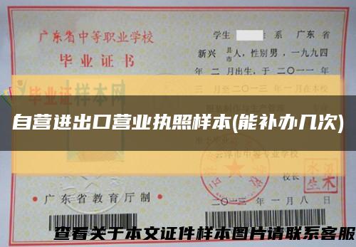 自營進出口營業執照樣本(能補辦幾次)縮略圖