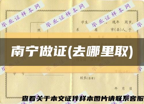 南寧做證(去哪里取)縮略圖
