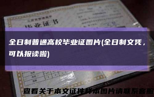 全日制普通高校畢業證圖片(全日制文憑，可以報讀啦)縮略圖