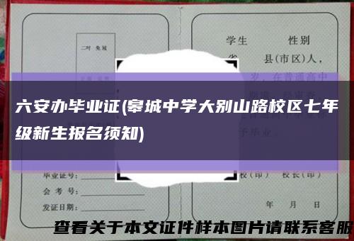 六安辦畢業證(皋城中學大別山路校區七年級新生報名須知)縮略圖