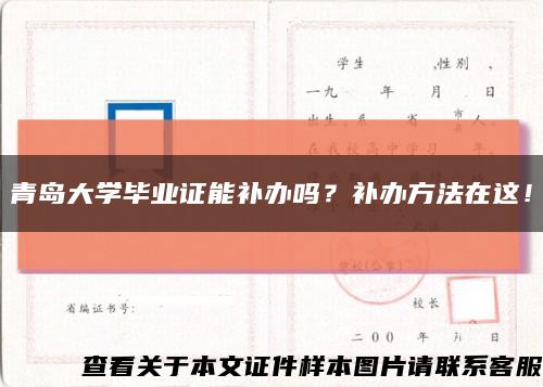 青島大學畢業證能補辦嗎？補辦方法在這！縮略圖
