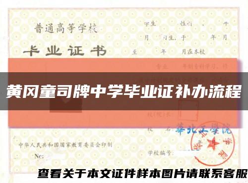 黃岡童司牌中學畢業證補辦流程縮略圖