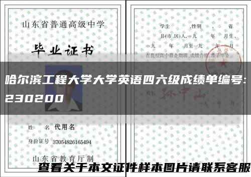 哈爾濱工程大學大學英語四六級成績單編號:230200縮略圖
