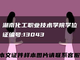 湖南化工職業技術學院學位證編號:13043縮略圖
