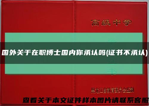 國外關于在職博士國內你承認嗎(證書不承認)縮略圖