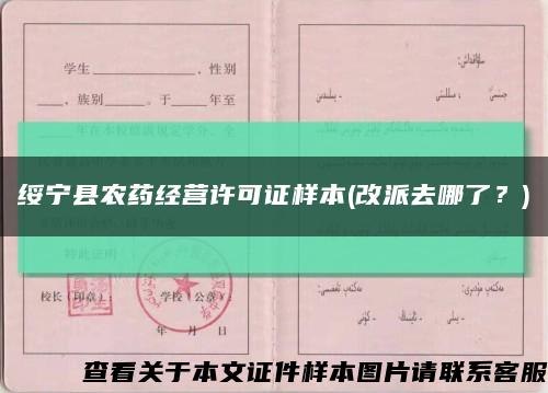 綏寧縣農藥經營許可證樣本(改派去哪了？)縮略圖