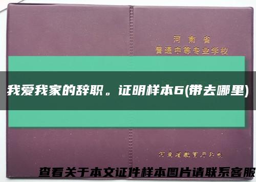 我愛我家的辭職。證明樣本6(帶去哪里)縮略圖