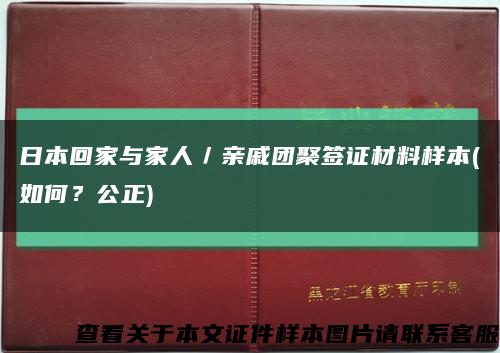 日本回家與家人／親戚團聚簽證材料樣本(如何？公正)縮略圖