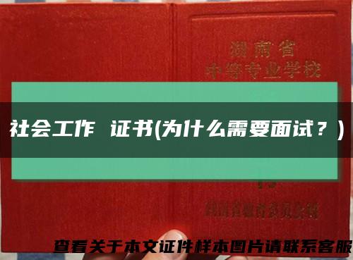 社會工作 證書(為什么需要面試？)縮略圖