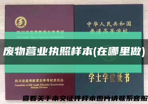 廢物營業執照樣本(在哪里做)縮略圖