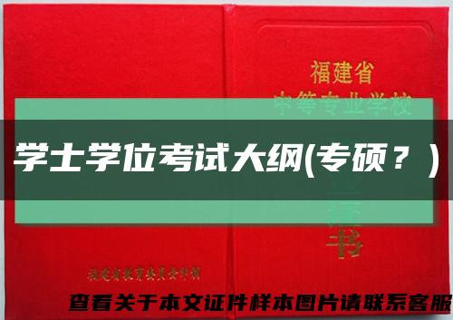 學士學位考試大綱(專碩？)縮略圖