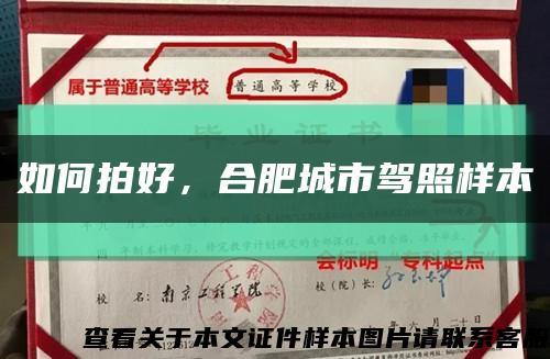 如何拍好，合肥城市駕照樣本縮略圖