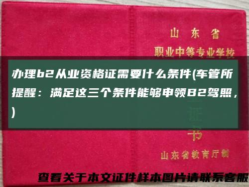 辦理b2從業資格證需要什么條件(車管所提醒：滿足這三個條件能夠申領B2駕照，)縮略圖