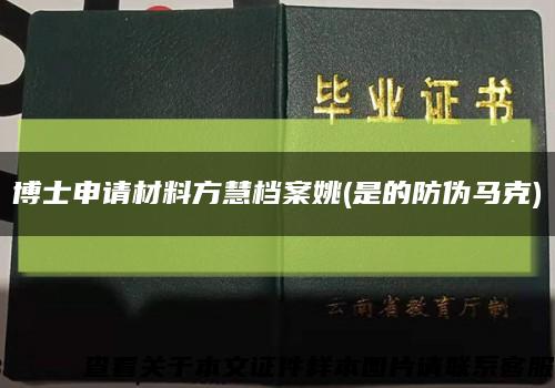 博士申請材料方慧檔案姚(是的防偽馬克)縮略圖