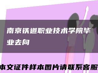 南京鐵道職業技術學院畢業去向縮略圖