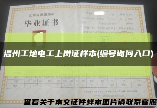 溫州工地電工上崗證樣本(編號詢問入口)縮略圖