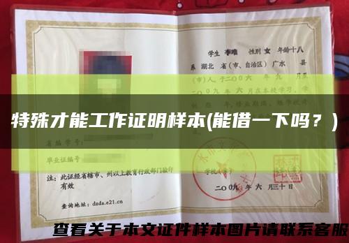 特殊才能工作證明樣本(能借一下嗎？)縮略圖