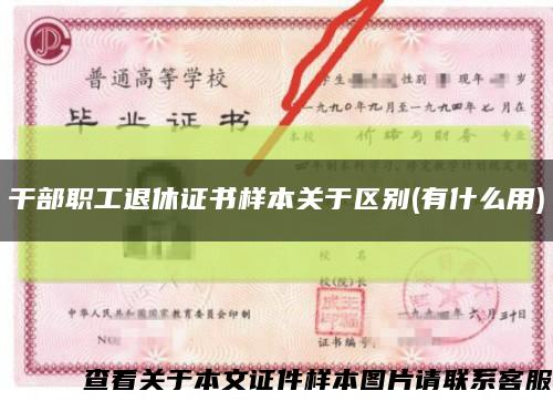 干部職工退休證書樣本關于區別(有什么用)縮略圖