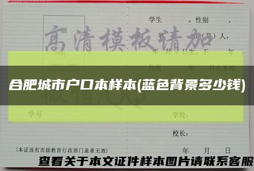 合肥城市戶口本樣本(藍色背景多少錢)縮略圖
