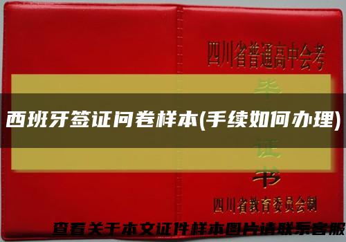 西班牙簽證問卷樣本(手續如何辦理)縮略圖