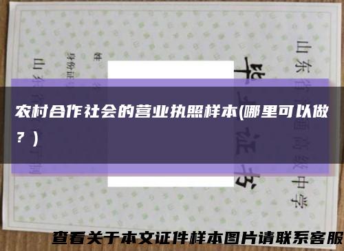 農村合作社會的營業執照樣本(哪里可以做？)縮略圖