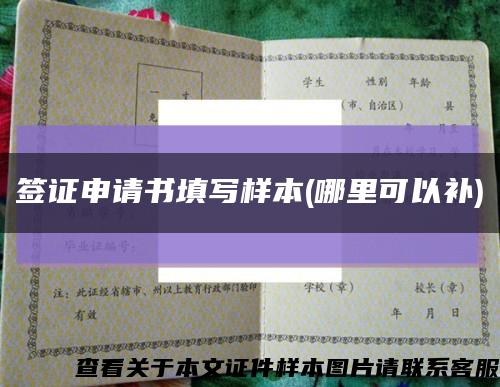 簽證申請書填寫樣本(哪里可以補)縮略圖