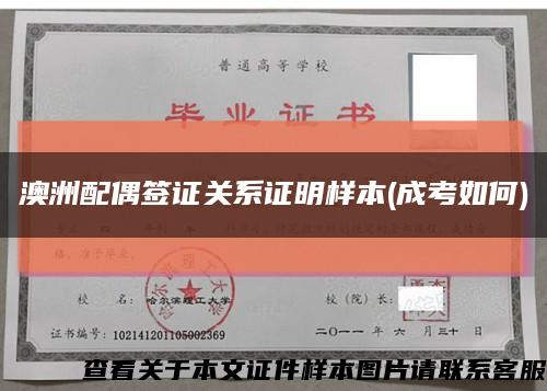 澳洲配偶簽證關系證明樣本(成考如何)縮略圖