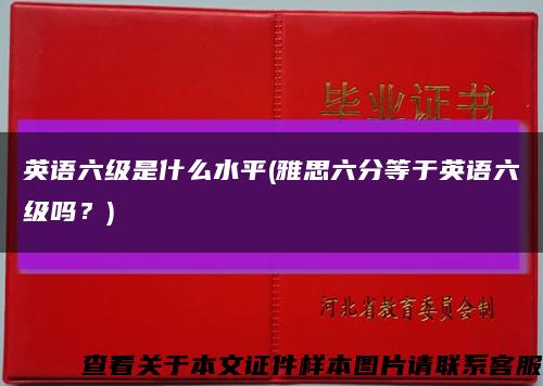 英語六級是什么水平(雅思六分等于英語六級嗎？)縮略圖