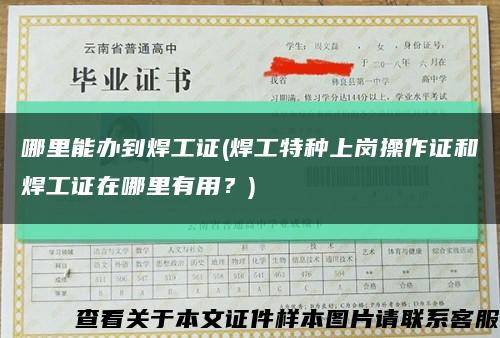 哪里能辦到焊工證(焊工特種上崗操作證和焊工證在哪里有用？)縮略圖