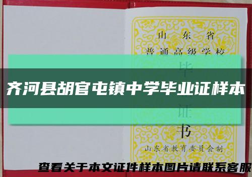 齊河縣胡官屯鎮中學畢業證樣本縮略圖