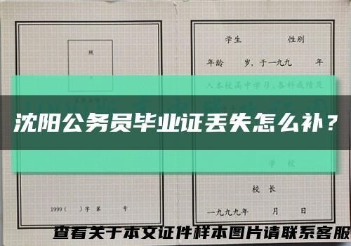 沈陽公務員畢業證丟失怎么補？縮略圖