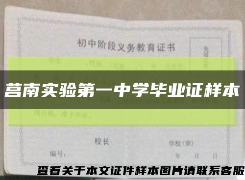 莒南實驗第一中學畢業證樣本縮略圖