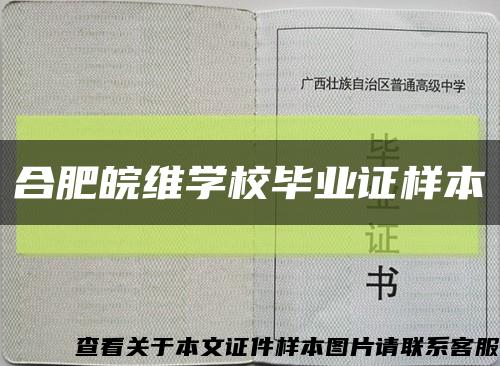 合肥皖維學校畢業證樣本縮略圖