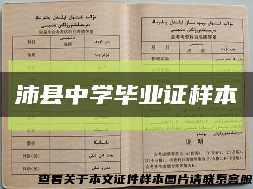 沛縣中學畢業證樣本縮略圖