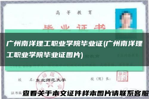 廣州南洋理工職業學院畢業證(廣州南洋理工職業學院畢業證圖片)縮略圖