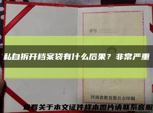 私自拆開檔案袋有什么后果？非常嚴重縮略圖