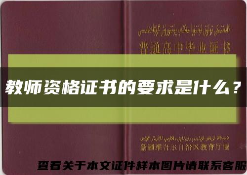 教師資格證書的要求是什么？縮略圖