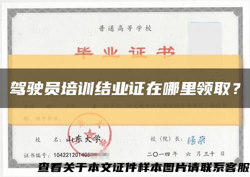 駕駛員培訓結業證在哪里領??？縮略圖