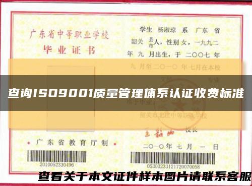 查詢ISO9001質量管理體系認證收費標準縮略圖