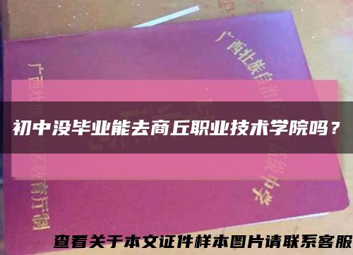 初中沒畢業能去商丘職業技術學院嗎？縮略圖